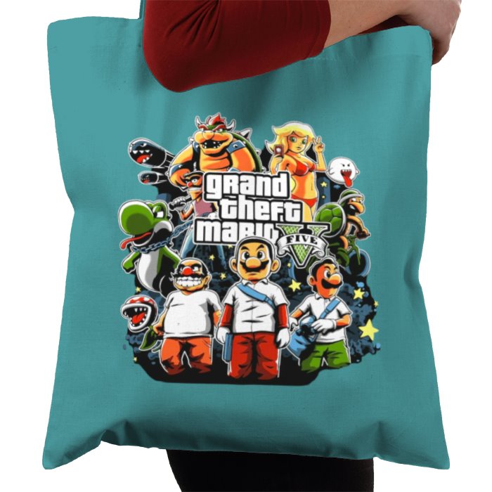 Grand Theft Auto & Super Mario Bro's - Grand Theft Mario Tote Bag