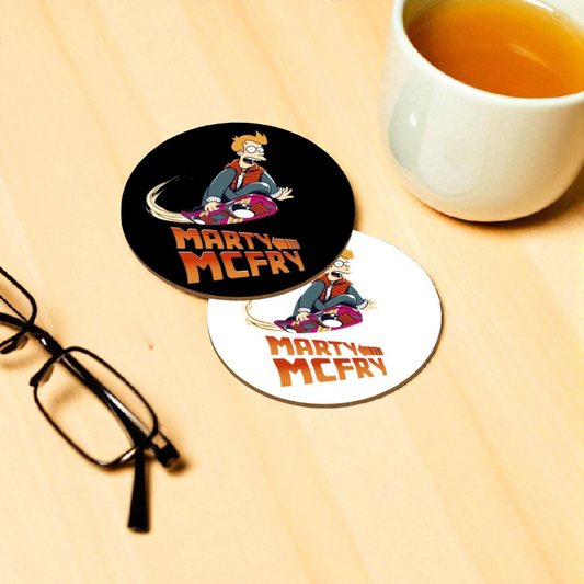Futurama x Back To The Future - Marty McFry Round Coasters