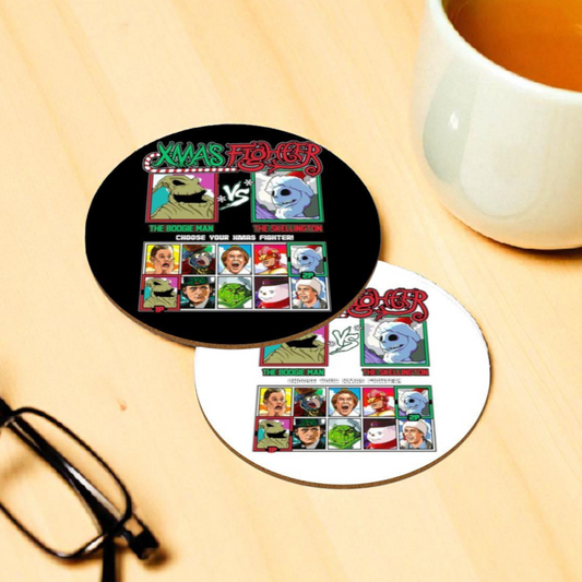 Boogie Man Vs Skellington Round Coasters