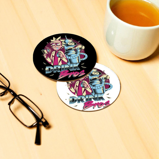 Rick & Morty x Futurama - Drink Bro's Round Coasters