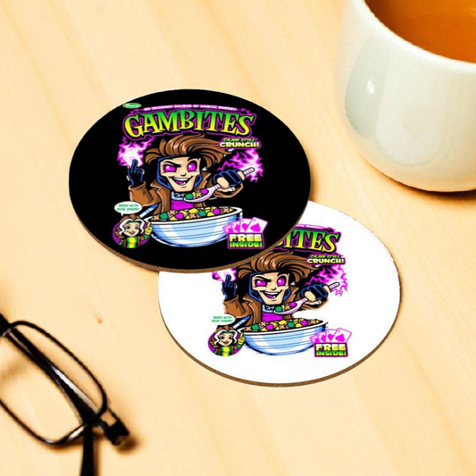 Lucky Charms x X-Men's Gambit - Gambites Round Coasters