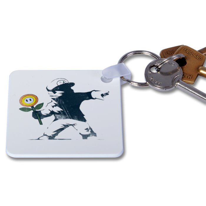 Super Mario Bro's x Banksy - Fire Flower Keyring