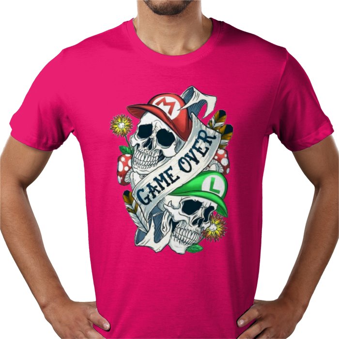 Super Mario Bro's - Game Over Tattoo Style T-shirt