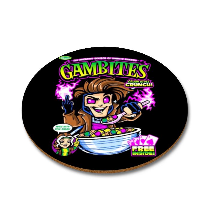 Lucky Charms x X-Men's Gambit - Gambites Round Coasters