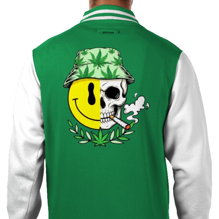 Emoji Skull Varsity Jacket