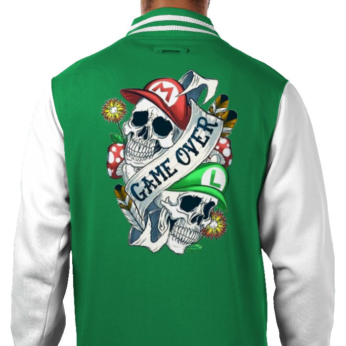 Super Mario Bro's - Game Over Tattoo Theme Varsity Jacket