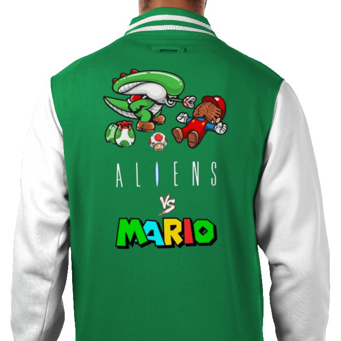 Super Mario x Aliens - Xeno Yoshi Varsity Jacket