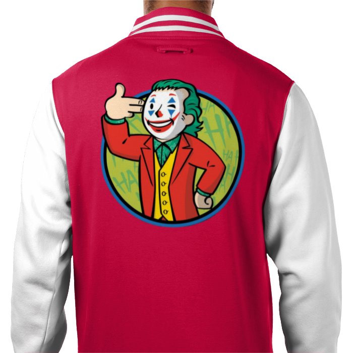 Fallout & Joker - Hand Gun Gesture Varsity Jacket