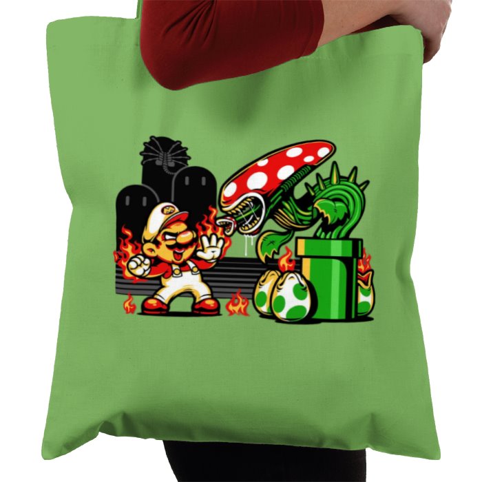 Super Mario Bro's & Alien - Mario Vs Alien Tote Bag