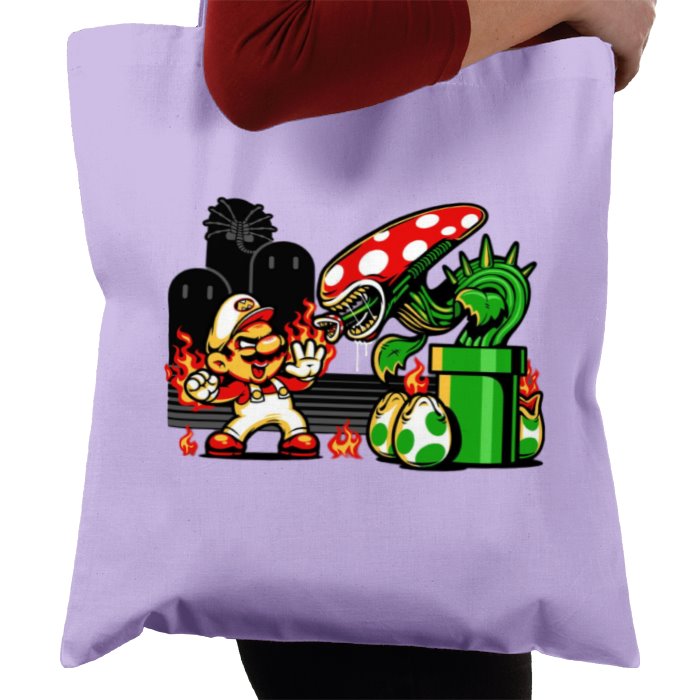 Super Mario Bro's & Alien - Mario Vs Alien Tote Bag