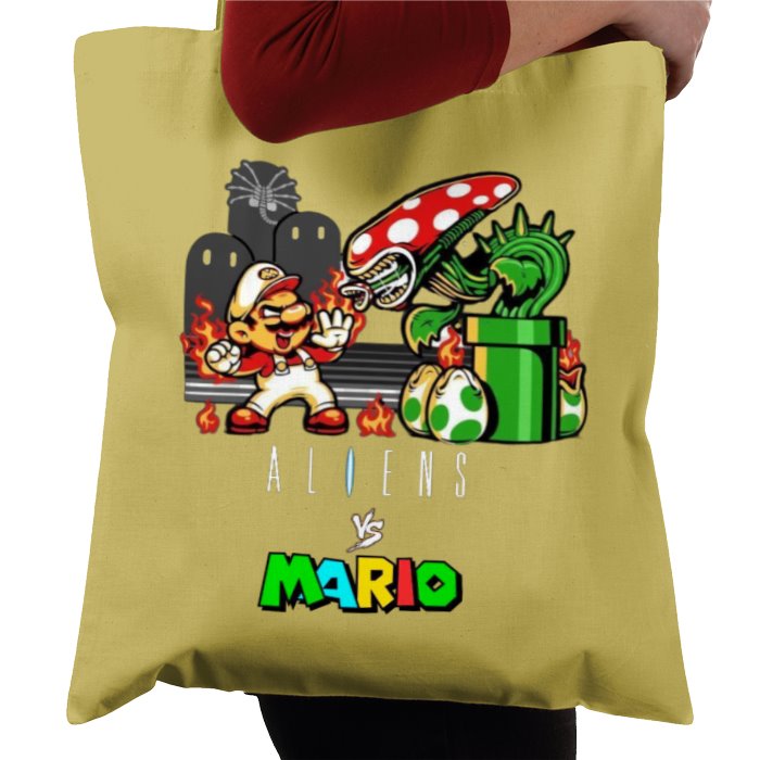 Super Mario Bro's x Aliens - Aliens Vs Mario Tote Bag