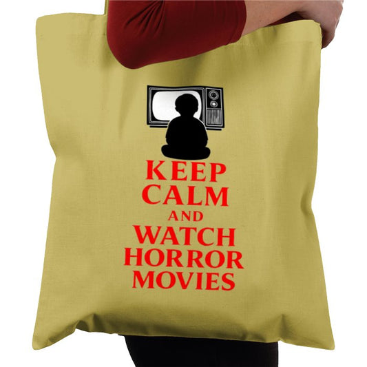 Keep Calm And Watch Horror Movies Tote Bag