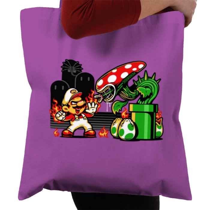 Super Mario Bro's & Alien - Mario Vs Alien Tote Bag