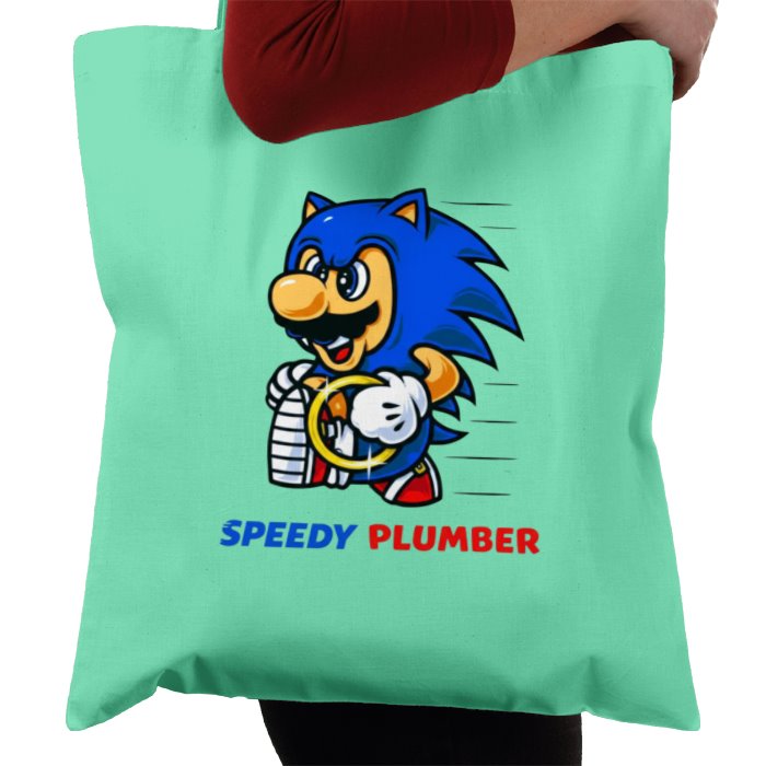 Super Mario Bro's x Sonic The Hedgehog - Speedy Plumber Tote Bag