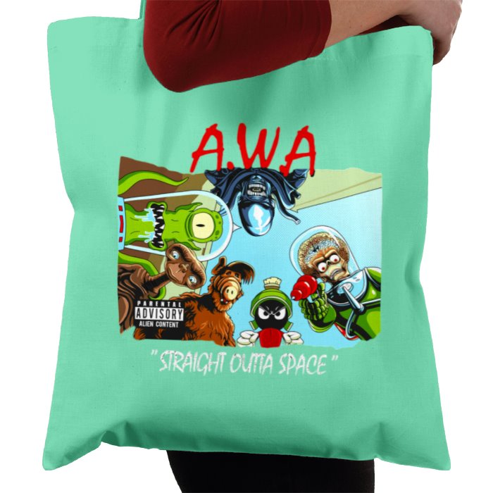 Cartoon Aliens x NWA - Aliens Without Attitude Tote Bag