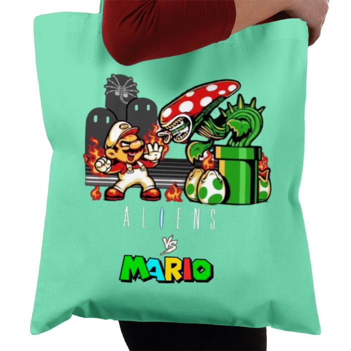 Super Mario Bro's x Aliens - Aliens Vs Mario Tote Bag