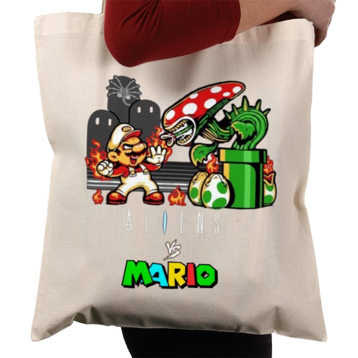 Super Mario Bro's x Aliens - Aliens Vs Mario Tote Bag