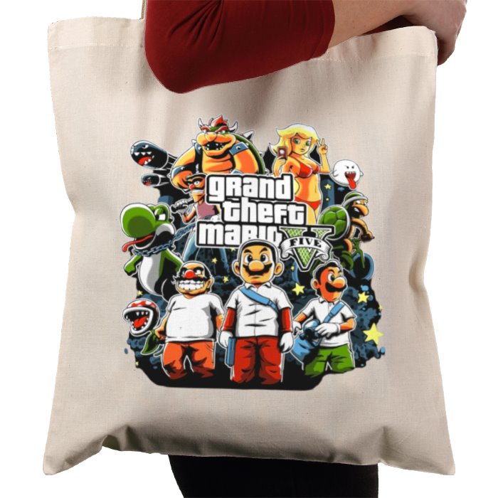 Grand Theft Auto & Super Mario Bro's - Grand Theft Mario Tote Bag