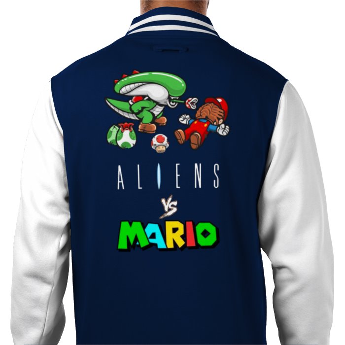 Super Mario x Aliens - Xeno Yoshi Varsity Jacket