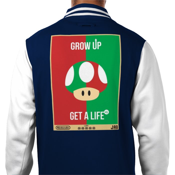 Super Mario Bro's - Get A Life Varsity Jacket