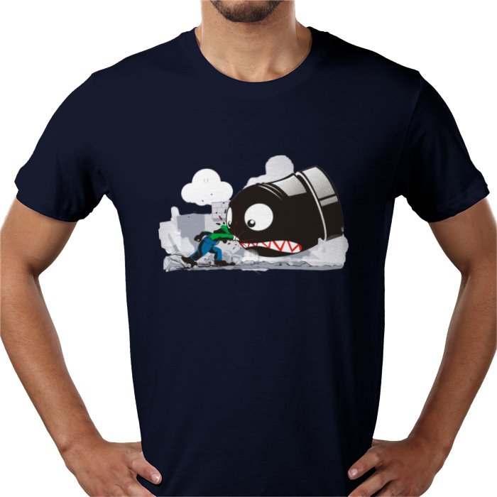 Super Mario Bros — Luigi Punching Bullet Bill T-Shirt
