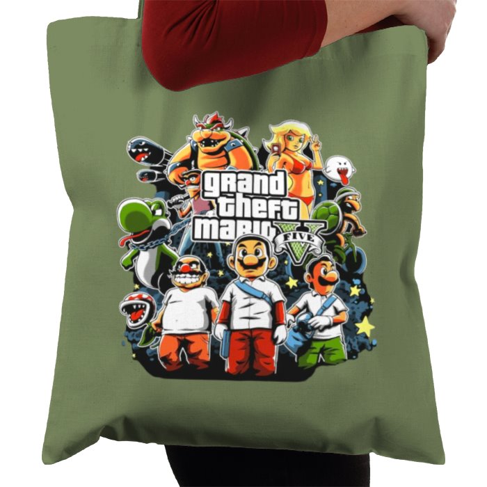 Grand Theft Auto & Super Mario Bro's - Grand Theft Mario Tote Bag