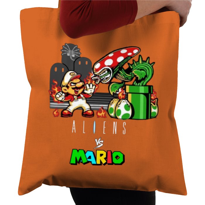 Super Mario Bro's x Aliens - Aliens Vs Mario Tote Bag