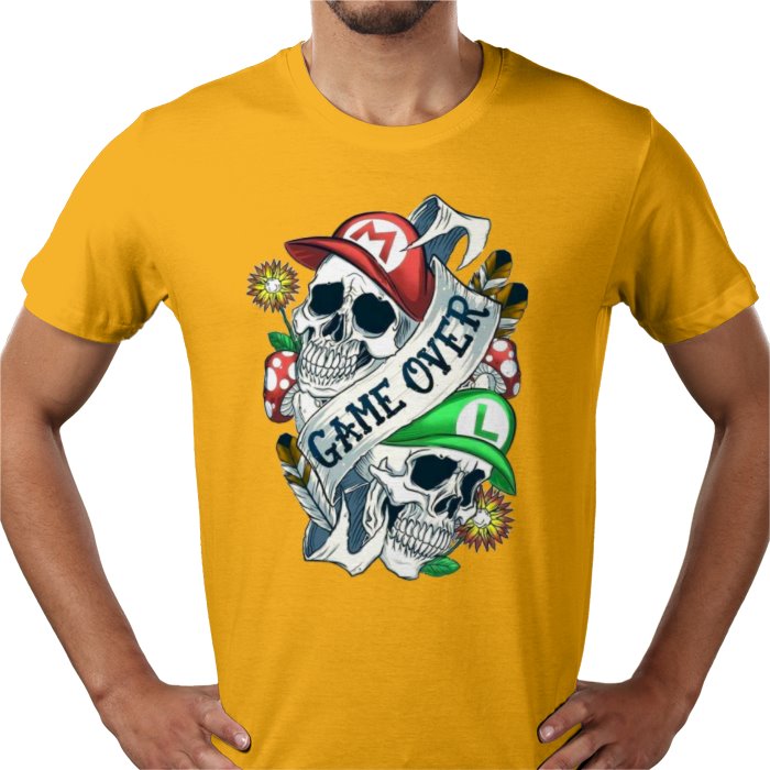 Super Mario Bro's - Game Over Tattoo Style T-shirt