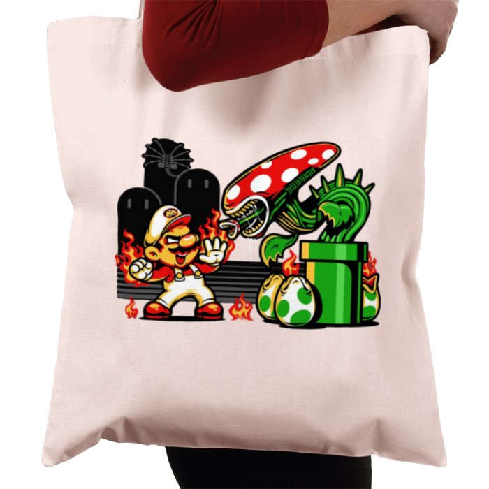 Super Mario Bro's & Alien - Mario Vs Alien Tote Bag