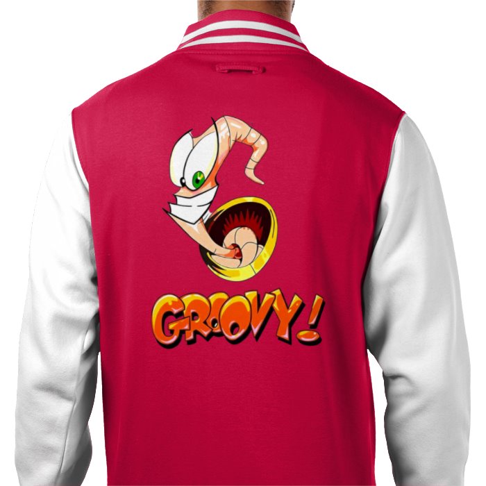 Earth Worm Jim - Groovy Varsity Jacket