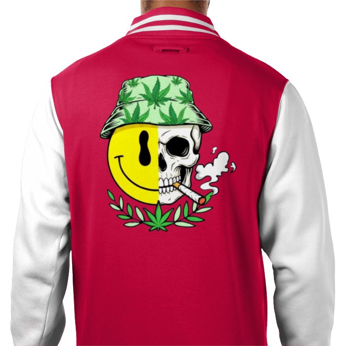 Emoji Skull Varsity Jacket