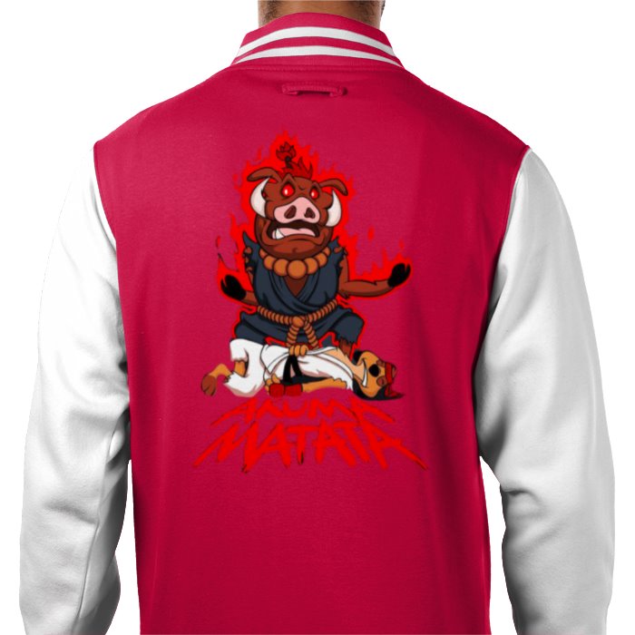 Timone & Pumba x Street Fighter - Akuma Matata Varsity Jacket