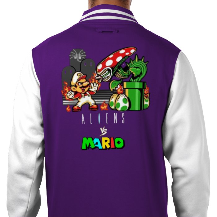 Super Mario x Aliens - Alien Vs Mario Varsity Jacket