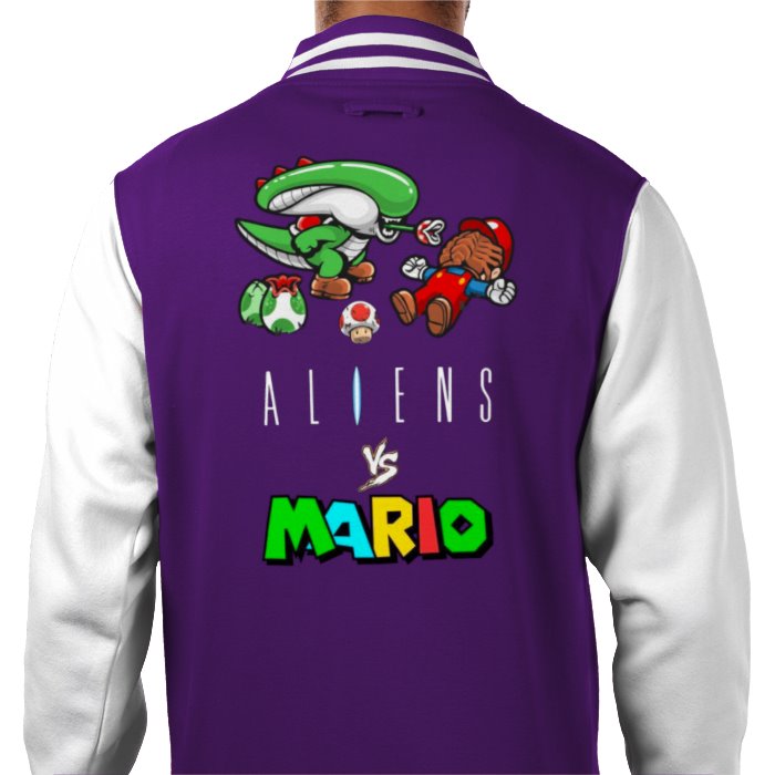 Super Mario x Aliens - Xeno Yoshi Varsity Jacket