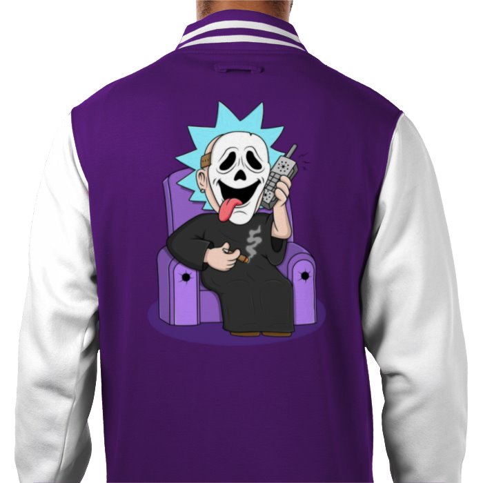 Rick & Morty & Scream - Ghost Rick Varsity Jacket