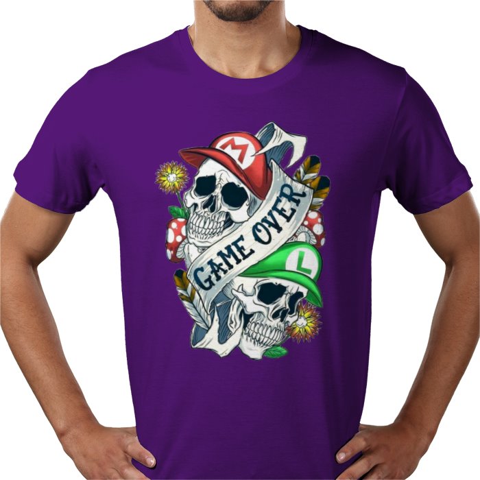 Super Mario Bro's - Game Over Tattoo Style T-shirt