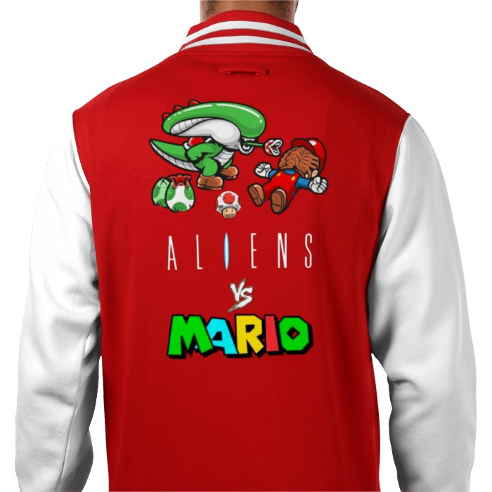 Super Mario x Aliens - Xeno Yoshi Varsity Jacket