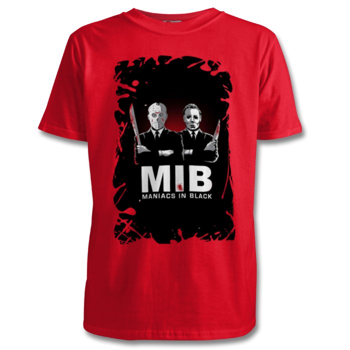 Men In Black & Friday 13th & Halloween - Maniacs In Black T-shirt