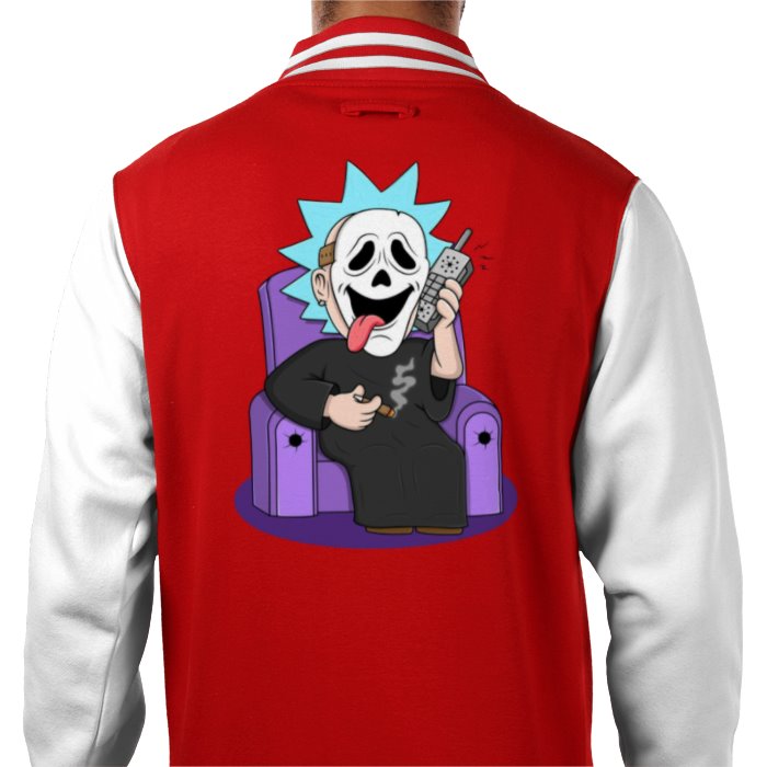 Rick & Morty & Scream - Ghost Rick Varsity Jacket