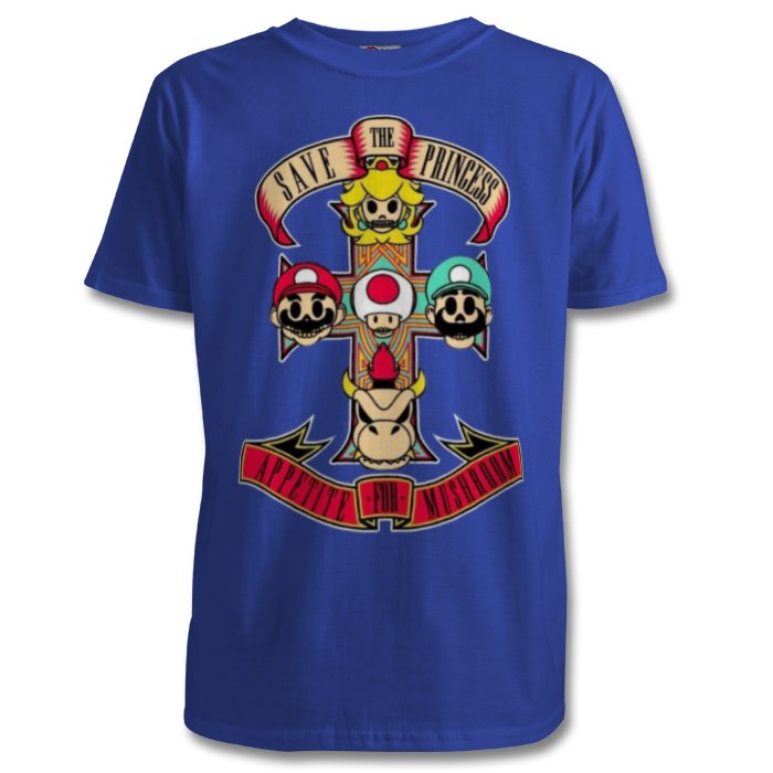 Super Mario Bro's & Guns And Roses - Appetite For Mushrooms T-shirt