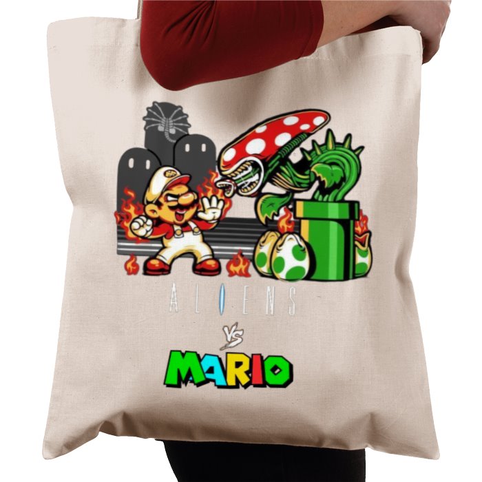 Super Mario Bro's x Aliens - Aliens Vs Mario Tote Bag