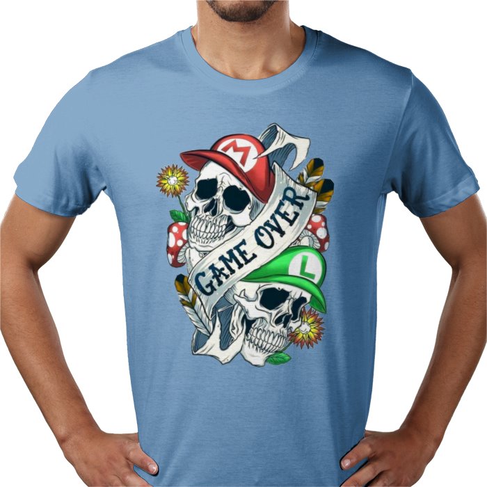 Super Mario Bro's - Game Over Tattoo Style T-shirt