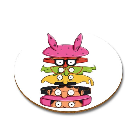 Bobs Burgers - Sliced Burger Round Coasters