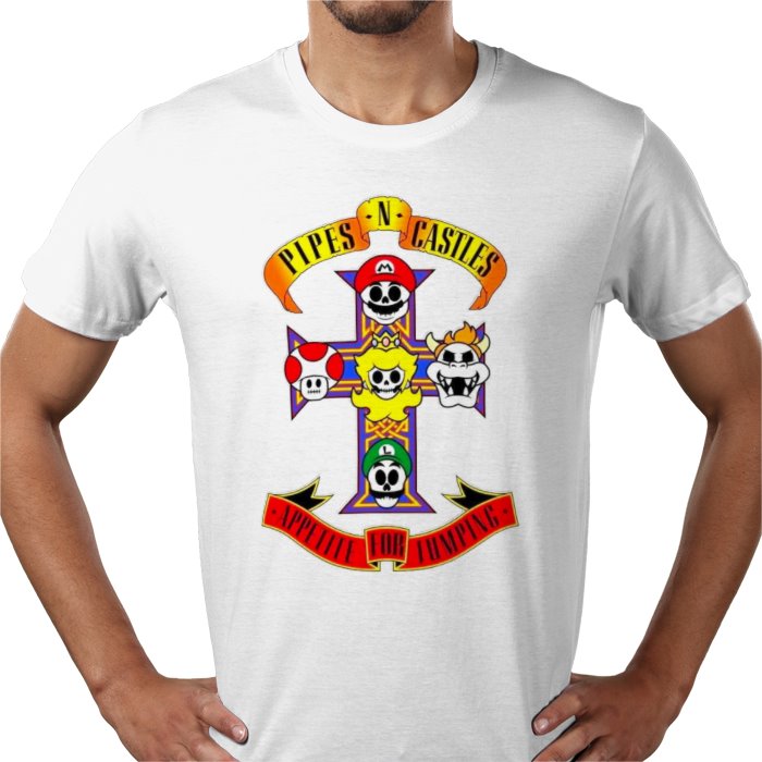 Super Mario Bro's x Guns And Roses - Appetite For Mushrooms T-shirt