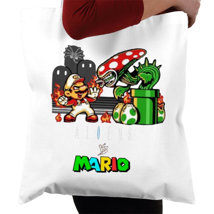 Super Mario Bro's x Aliens - Aliens Vs Mario Tote Bag
