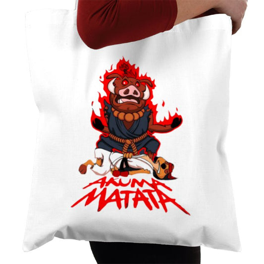 Timone & Pumba x Street Fighter - Akuma Mutata Tote Bag
