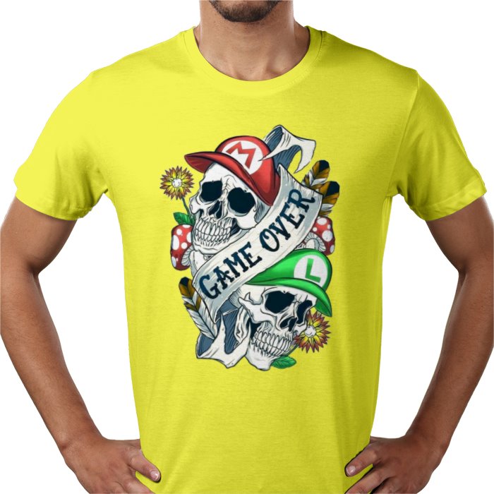Super Mario Bro's - Game Over Tattoo Style T-shirt