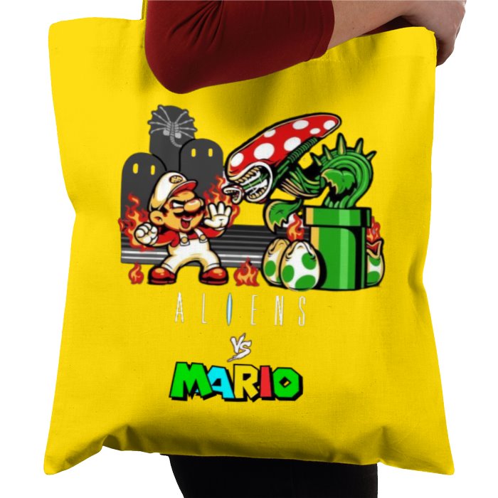Super Mario Bro's x Aliens - Aliens Vs Mario Tote Bag